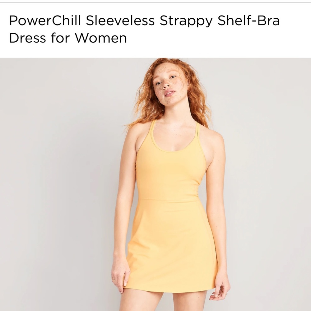 NWT PowerChill Sleeveless Strappy Shelf-Bra Dress for Women